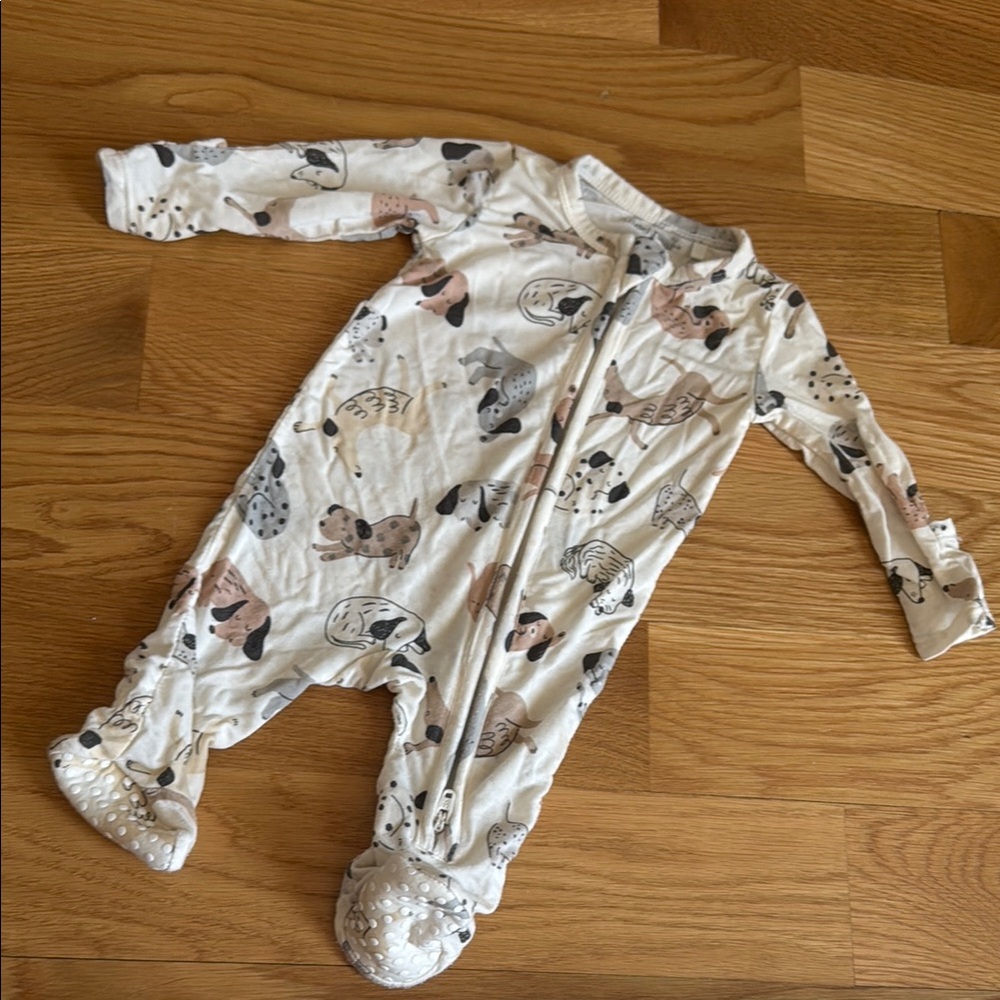 +ANGEL DEAR+ Puppy Print Double zip footie